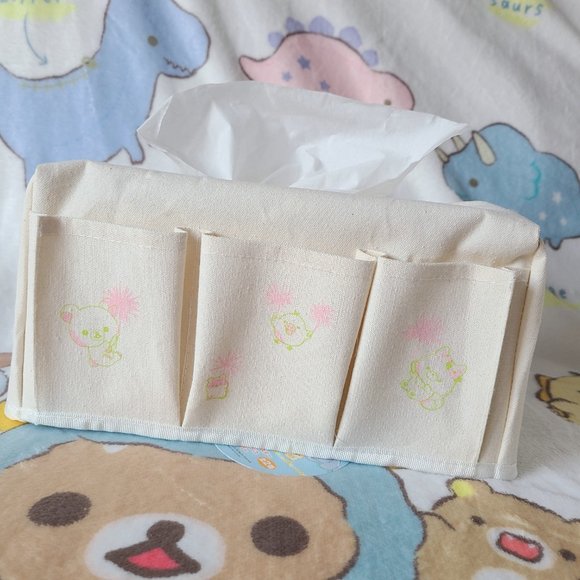 Rilakkuma - Tanpopo and Futago Hamster - Six Pockets Tissue Box Cover (Pink) - Picture 2 of 2